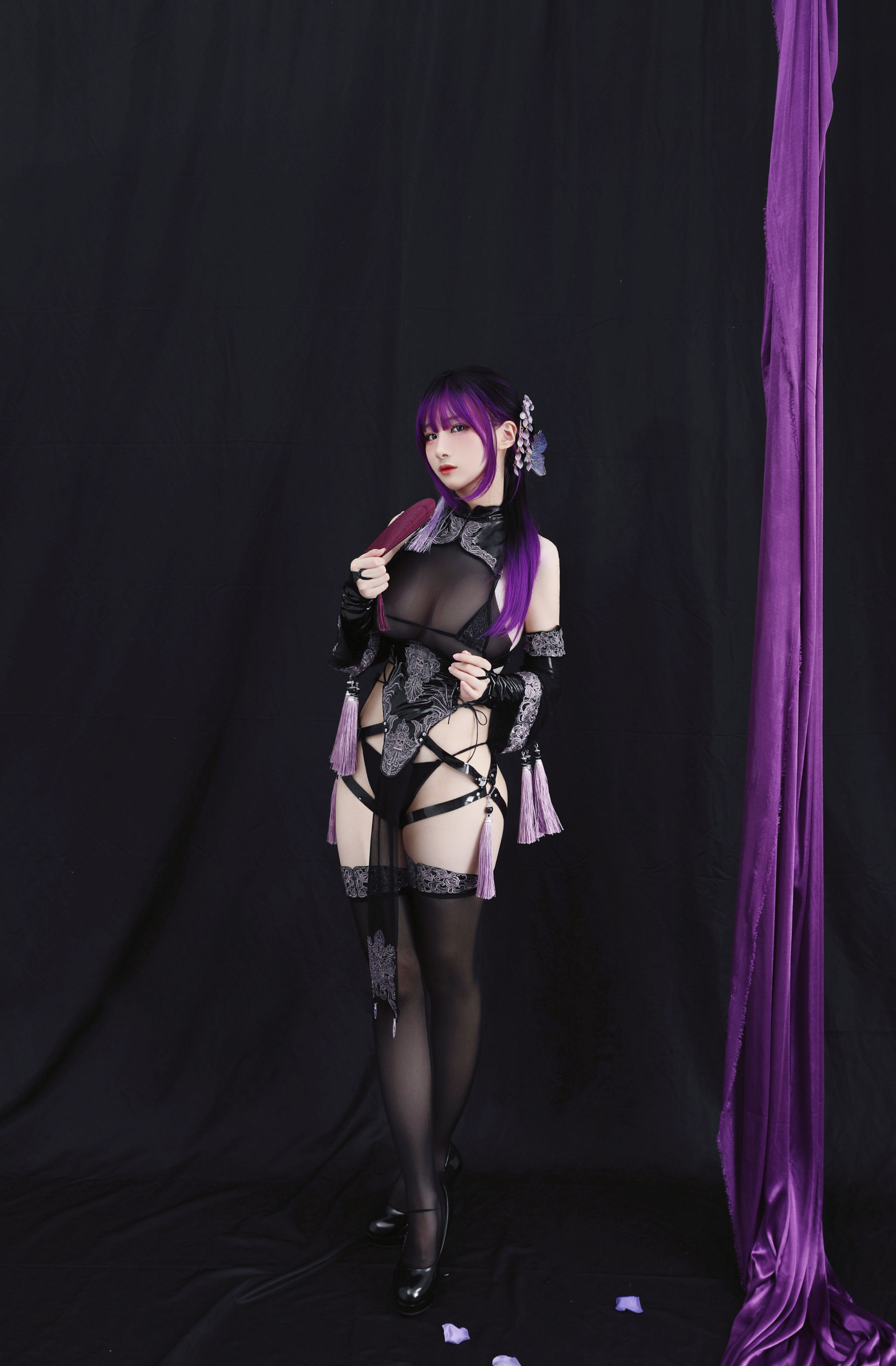 幼愛youmeko – 紫流苏旗袍 Cosplay-第31张