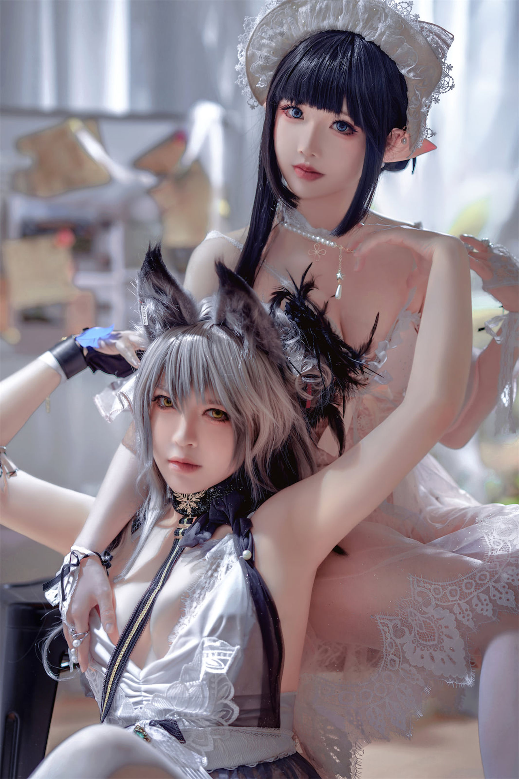 面饼仙儿半半子 – Arknights 黑x森蚺バレエ Cosplay-第25张