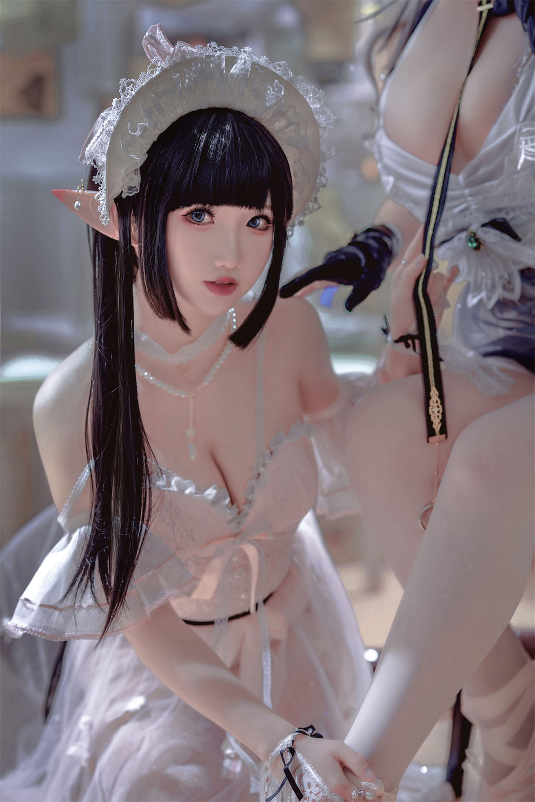 面饼仙儿半半子 – Arknights 黑x森蚺バレエ Cosplay-第20张