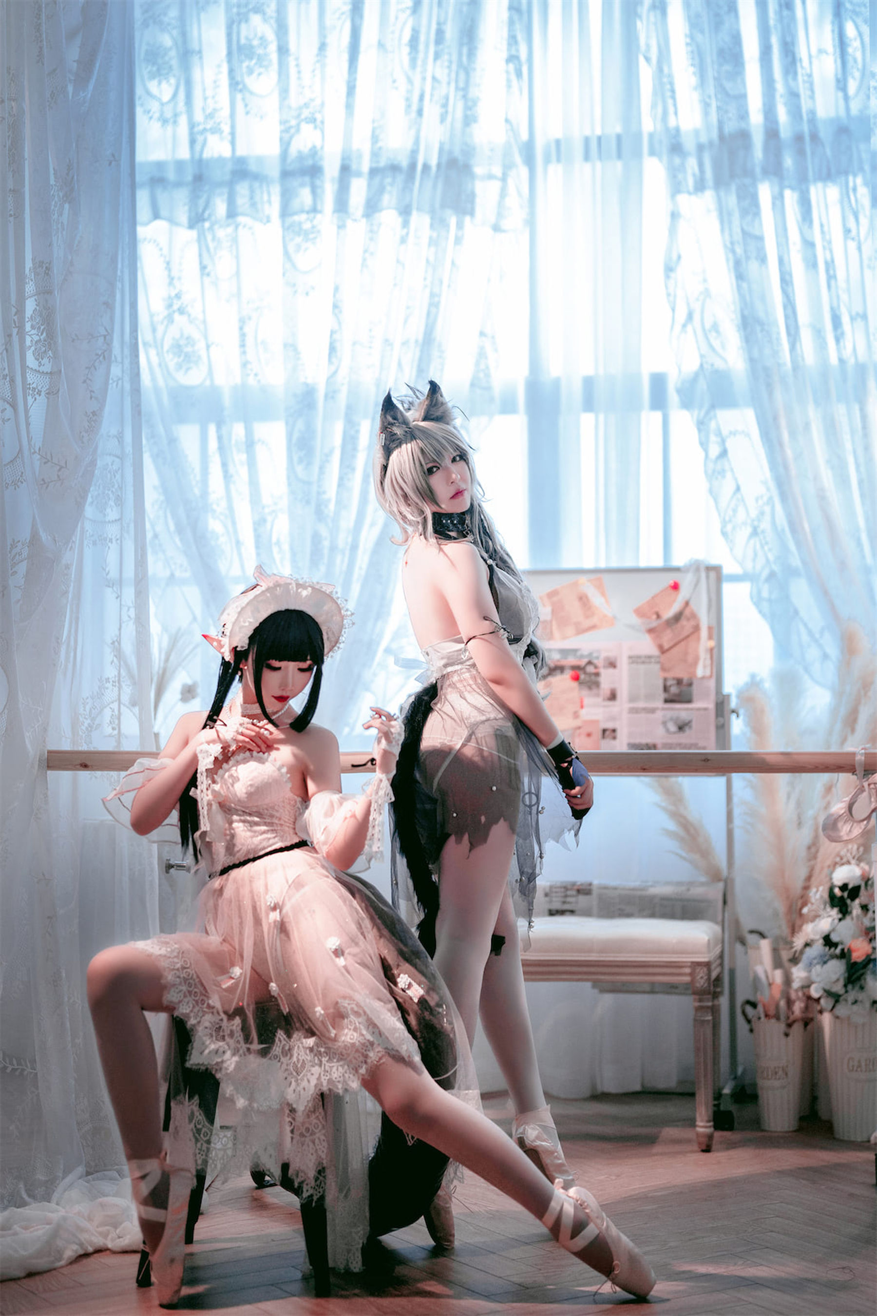 面饼仙儿半半子 – Arknights 黑x森蚺バレエ Cosplay-第37张