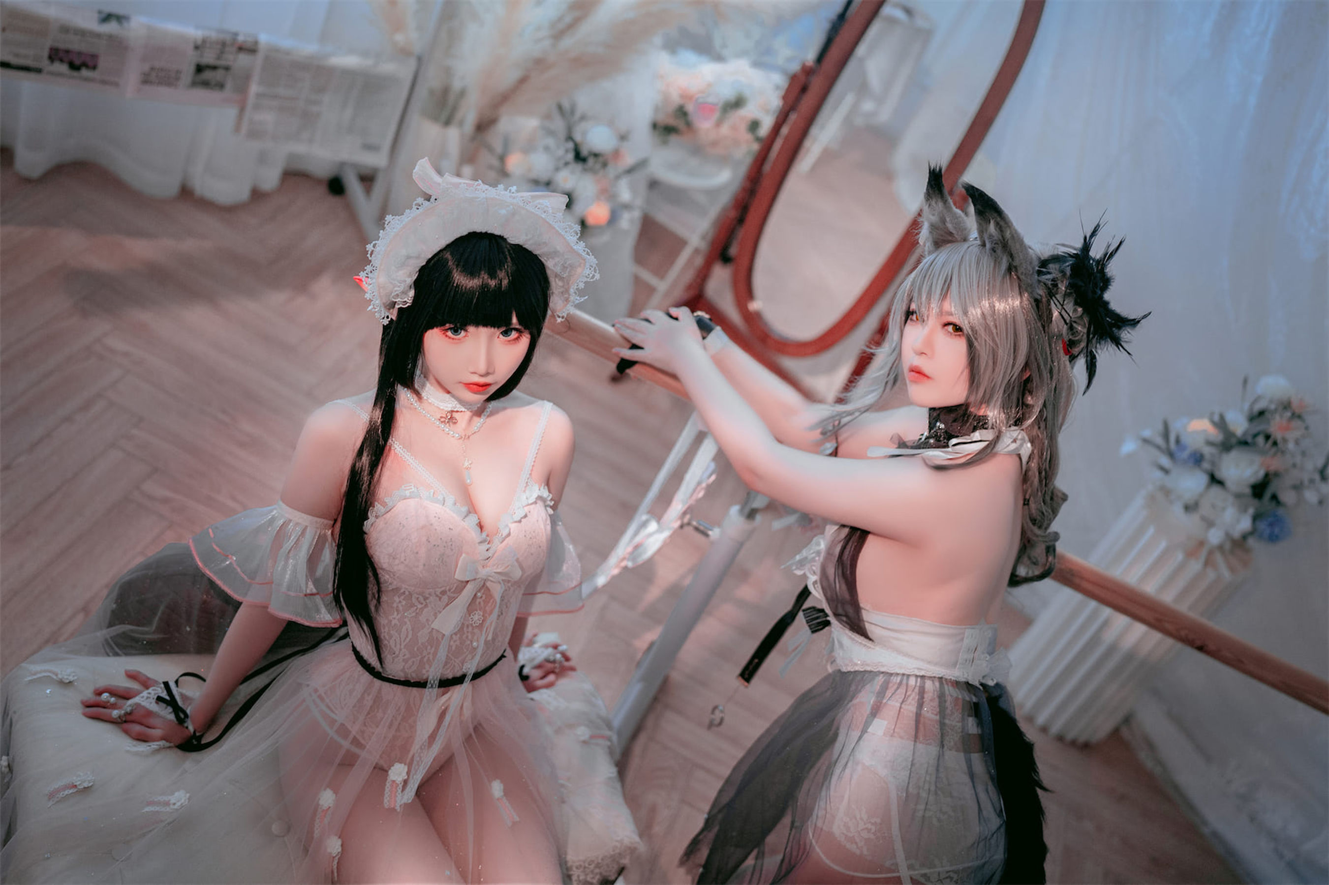 面饼仙儿半半子 – Arknights 黑x森蚺バレエ Cosplay-第26张