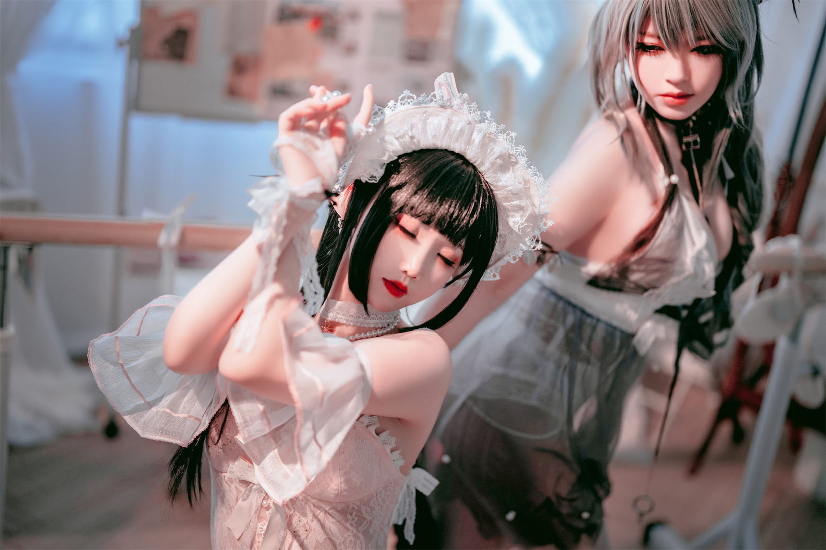 面饼仙儿半半子 – Arknights 黑x森蚺バレエ Cosplay-第41张