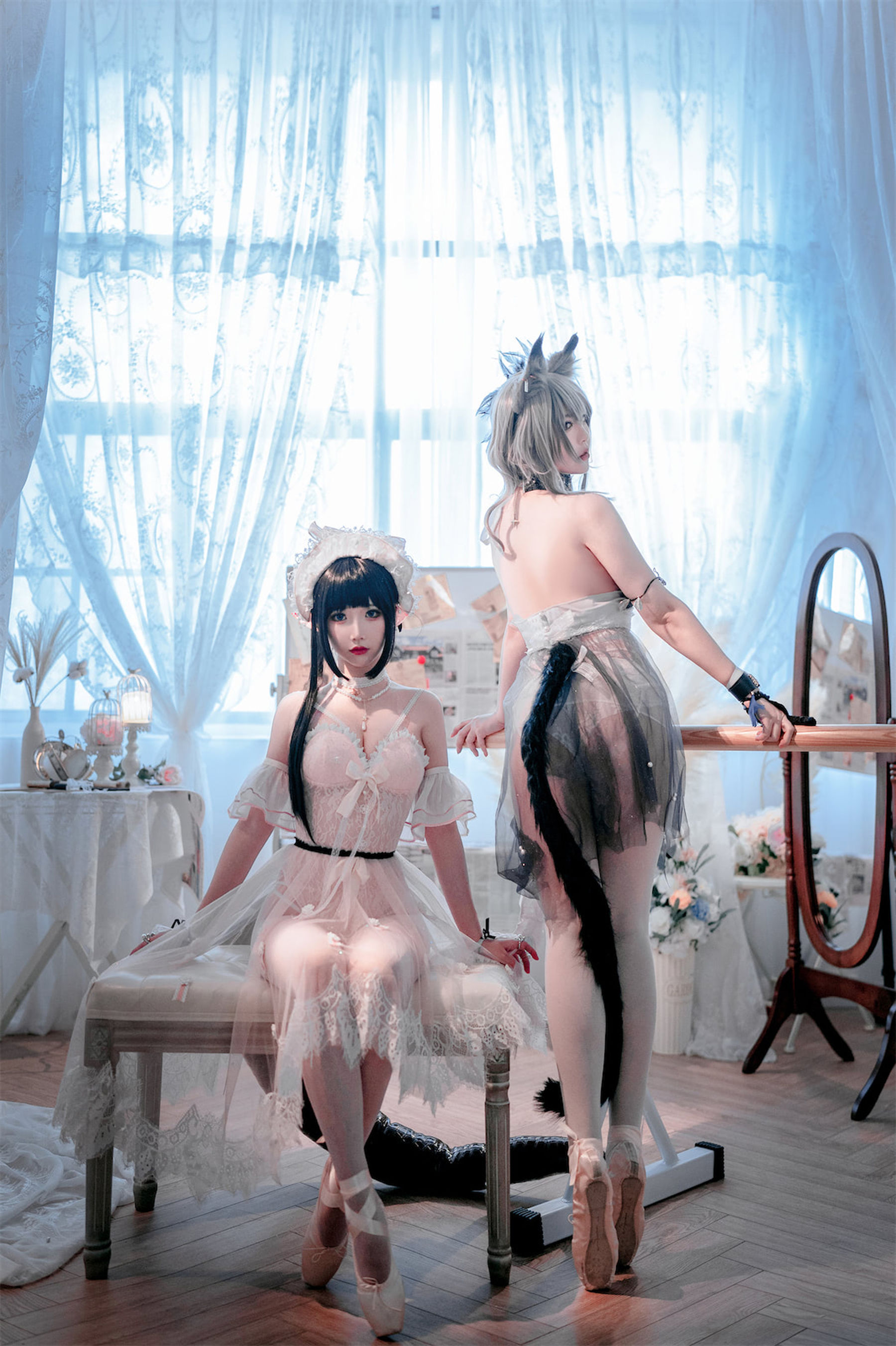 面饼仙儿半半子 – Arknights 黑x森蚺バレエ Cosplay-第27张
