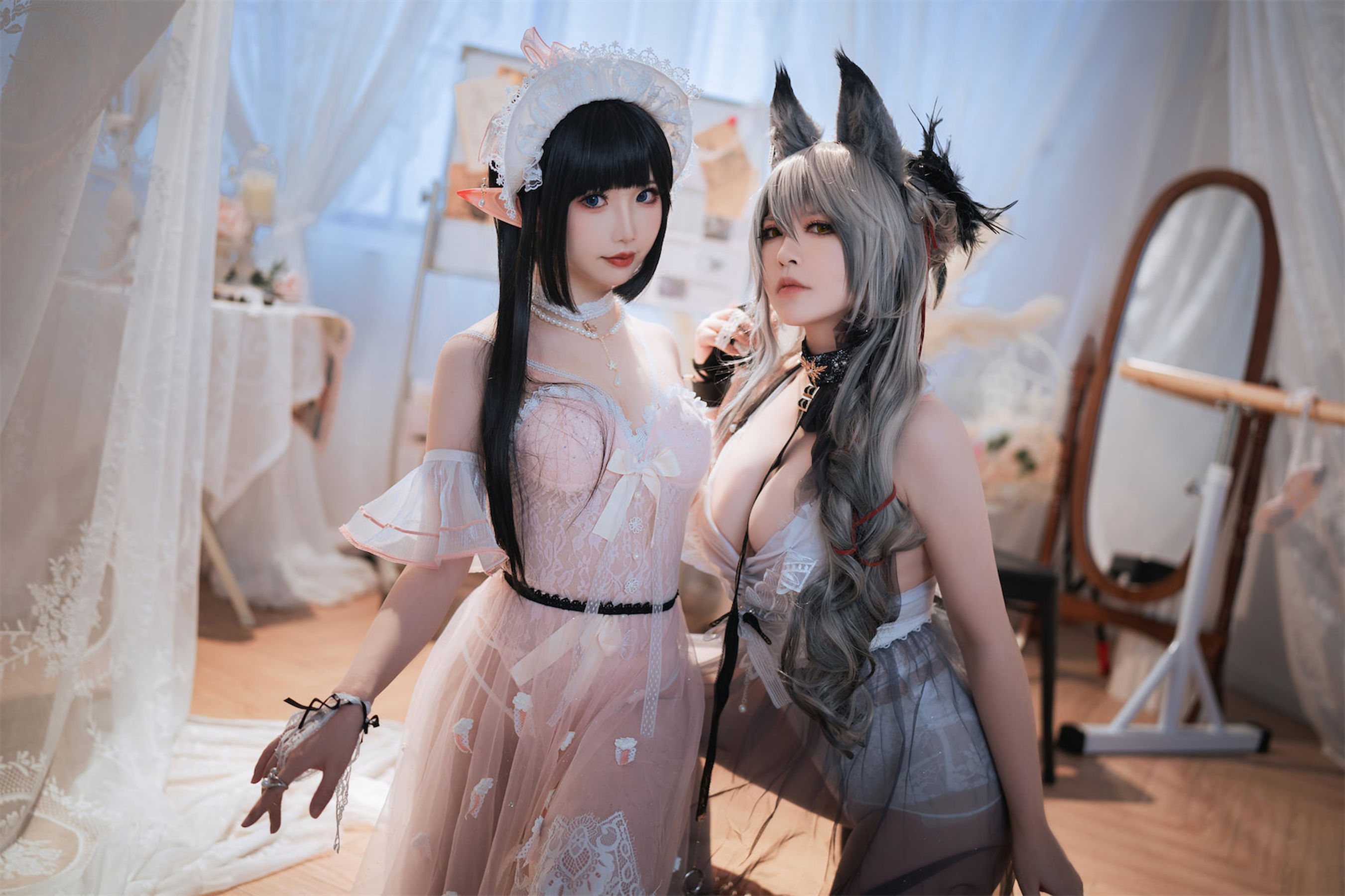 面饼仙儿半半子 – Arknights 黑x森蚺バレエ Cosplay-第38张