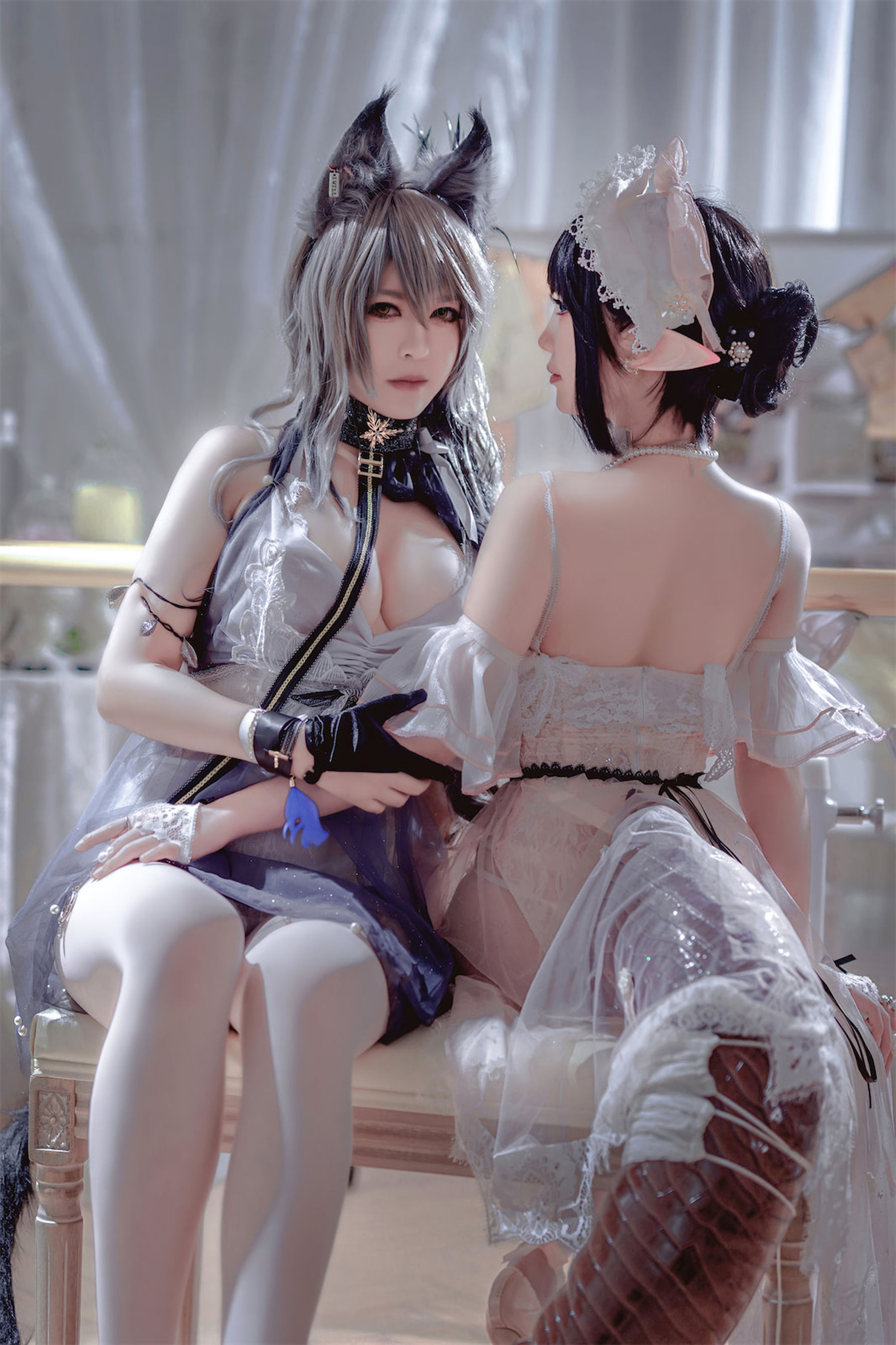 面饼仙儿半半子 – Arknights 黑x森蚺バレエ Cosplay-第1张