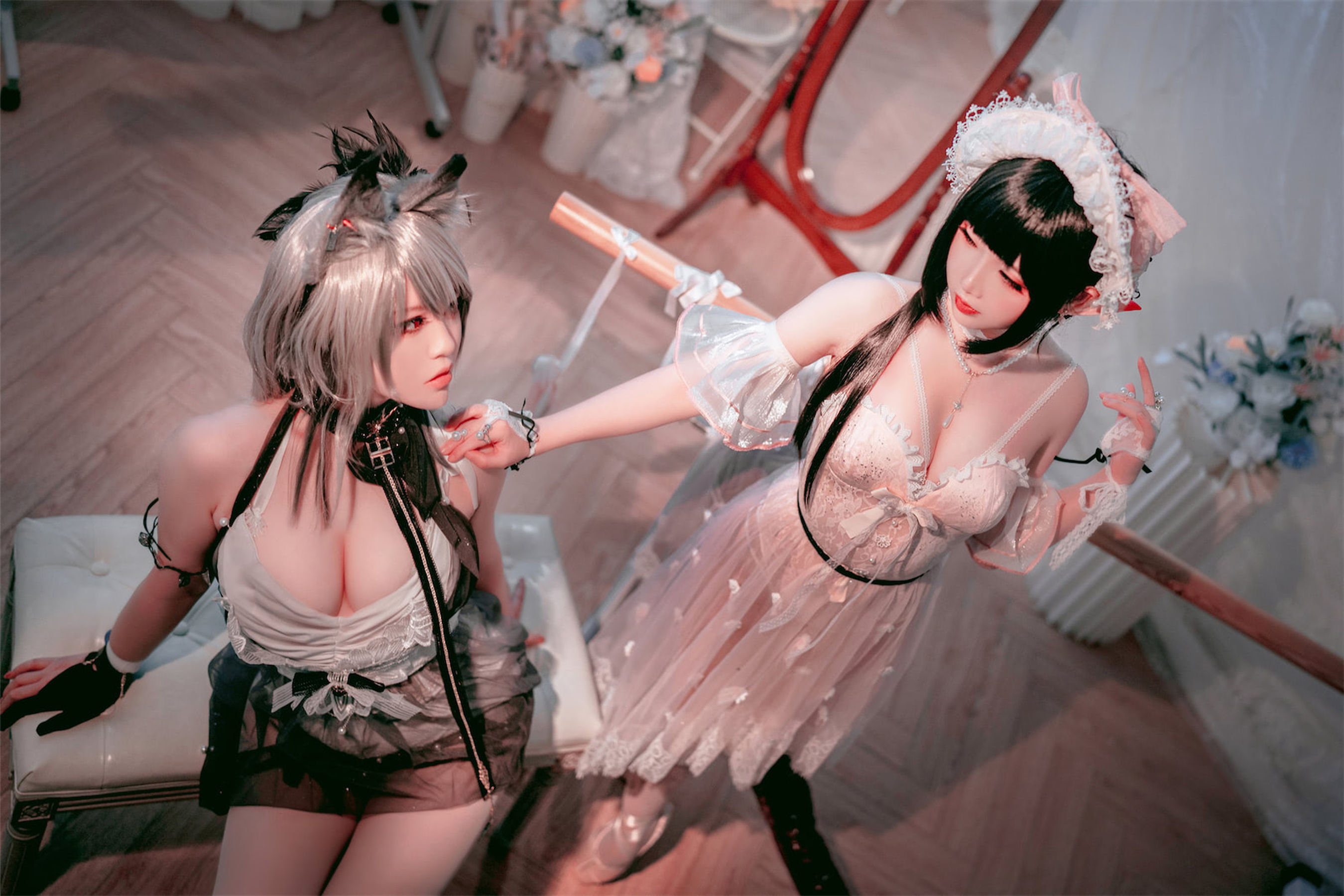 面饼仙儿半半子 – Arknights 黑x森蚺バレエ Cosplay-第31张