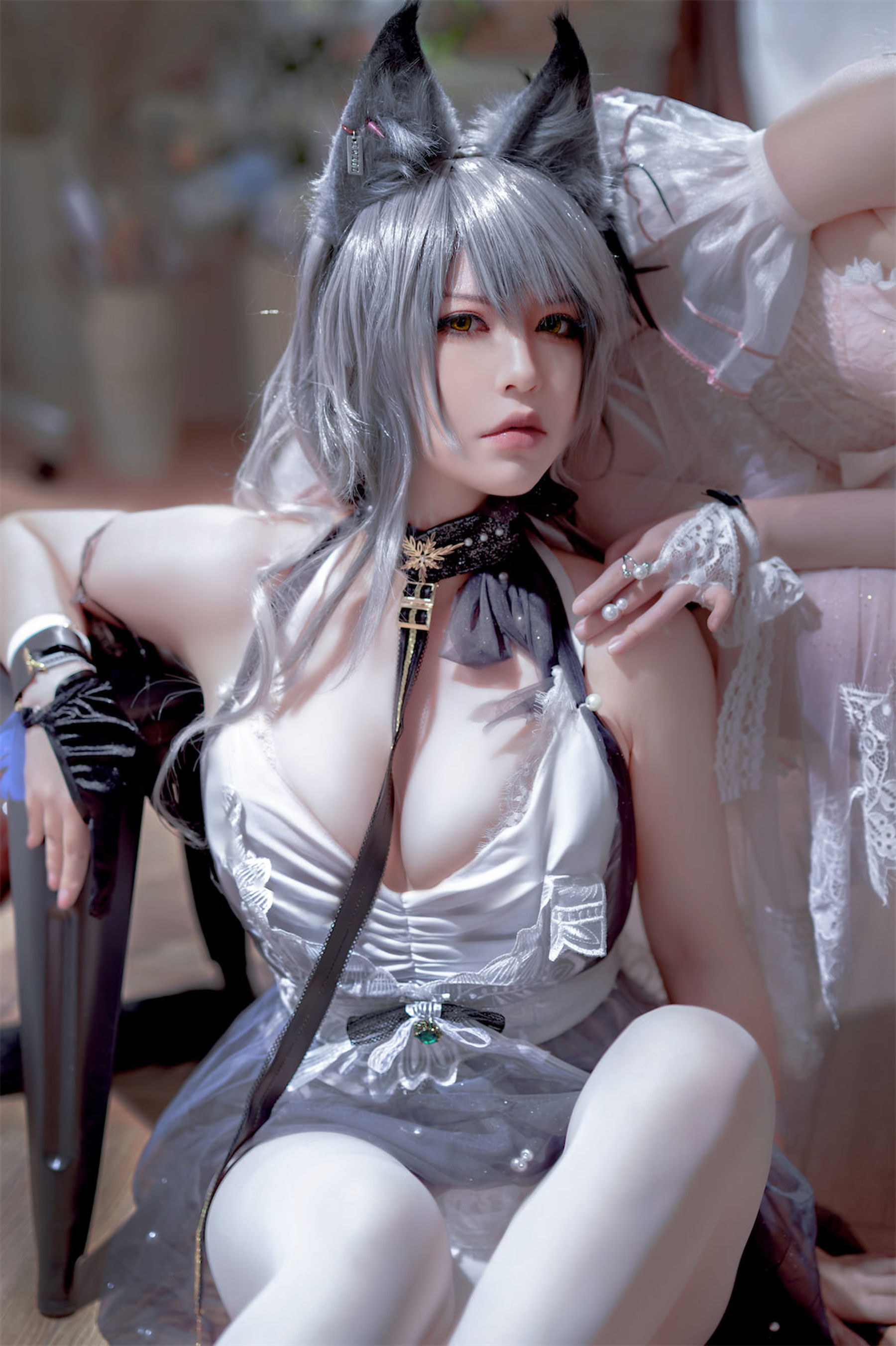 面饼仙儿半半子 – Arknights 黑x森蚺バレエ Cosplay-第24张