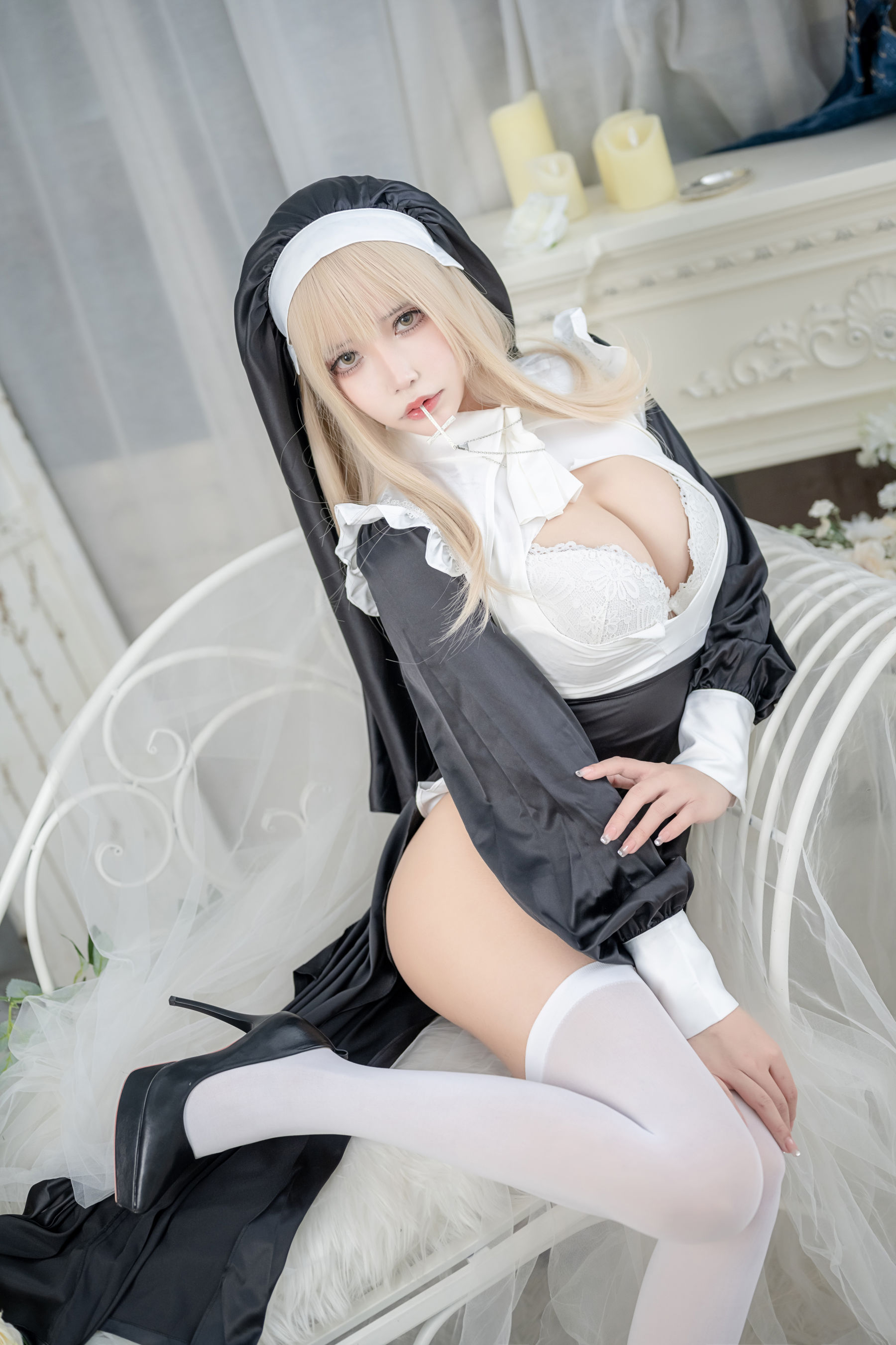 二次元妹子抱走莫子aa – 生日特辑 修女 Cosplay-第26张