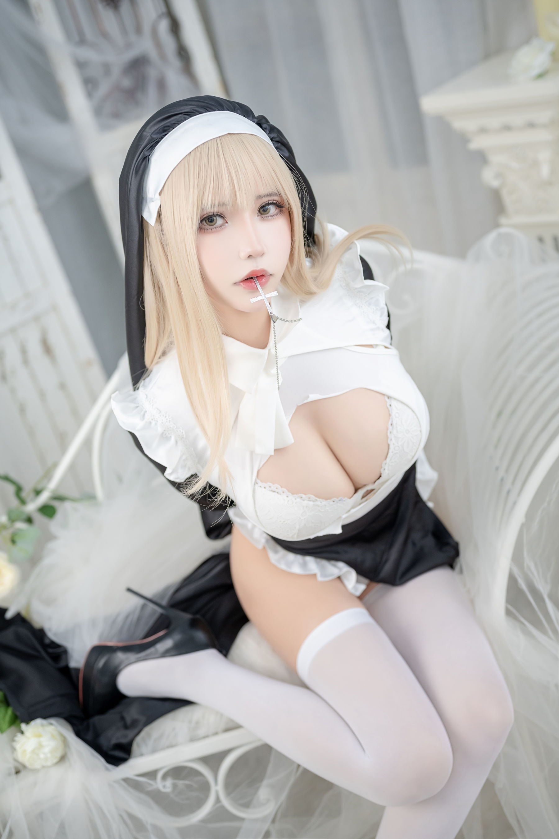 二次元妹子抱走莫子aa – 生日特辑 修女 Cosplay-第31张