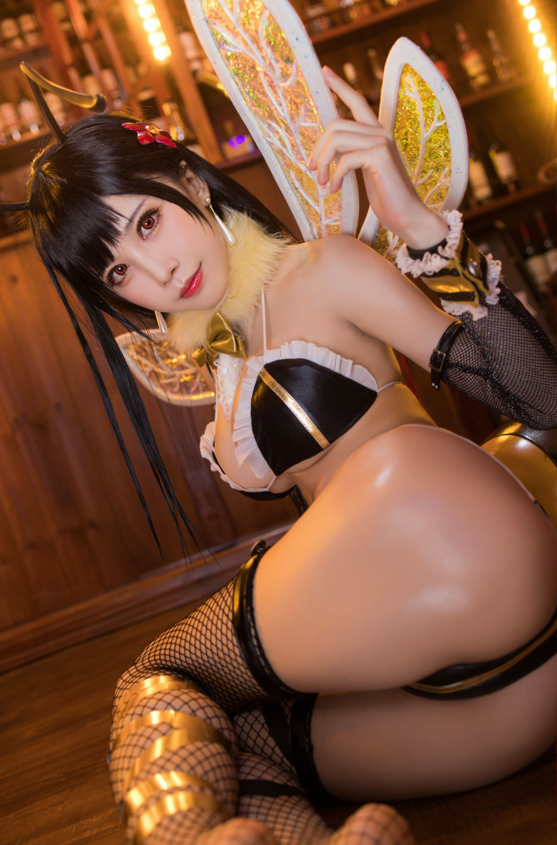 动漫博主水淼aqua – 黑皮蜜蜂 Cosplay-第43张