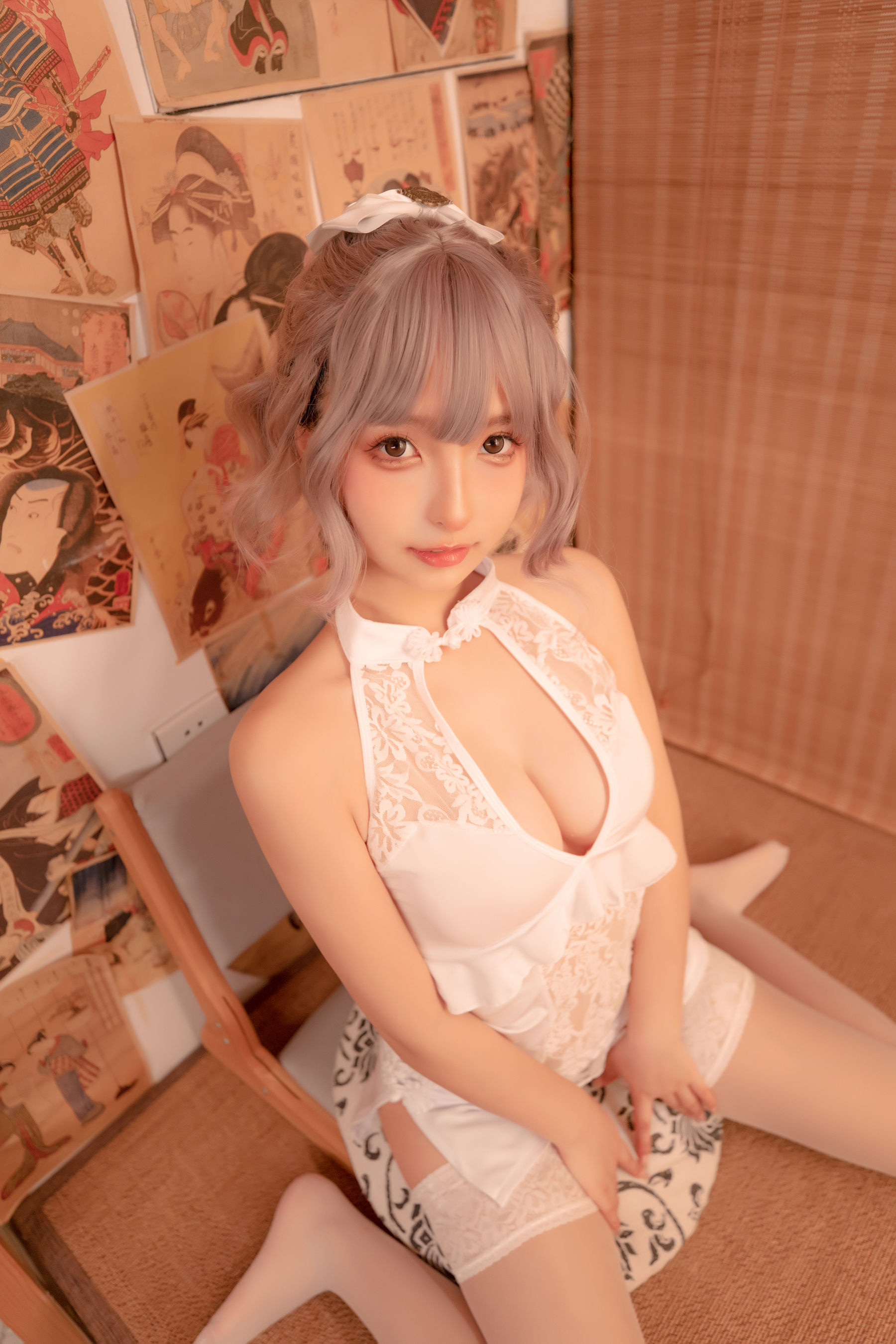 神楽坂真冬 白旗袍 Cosplay-第56张