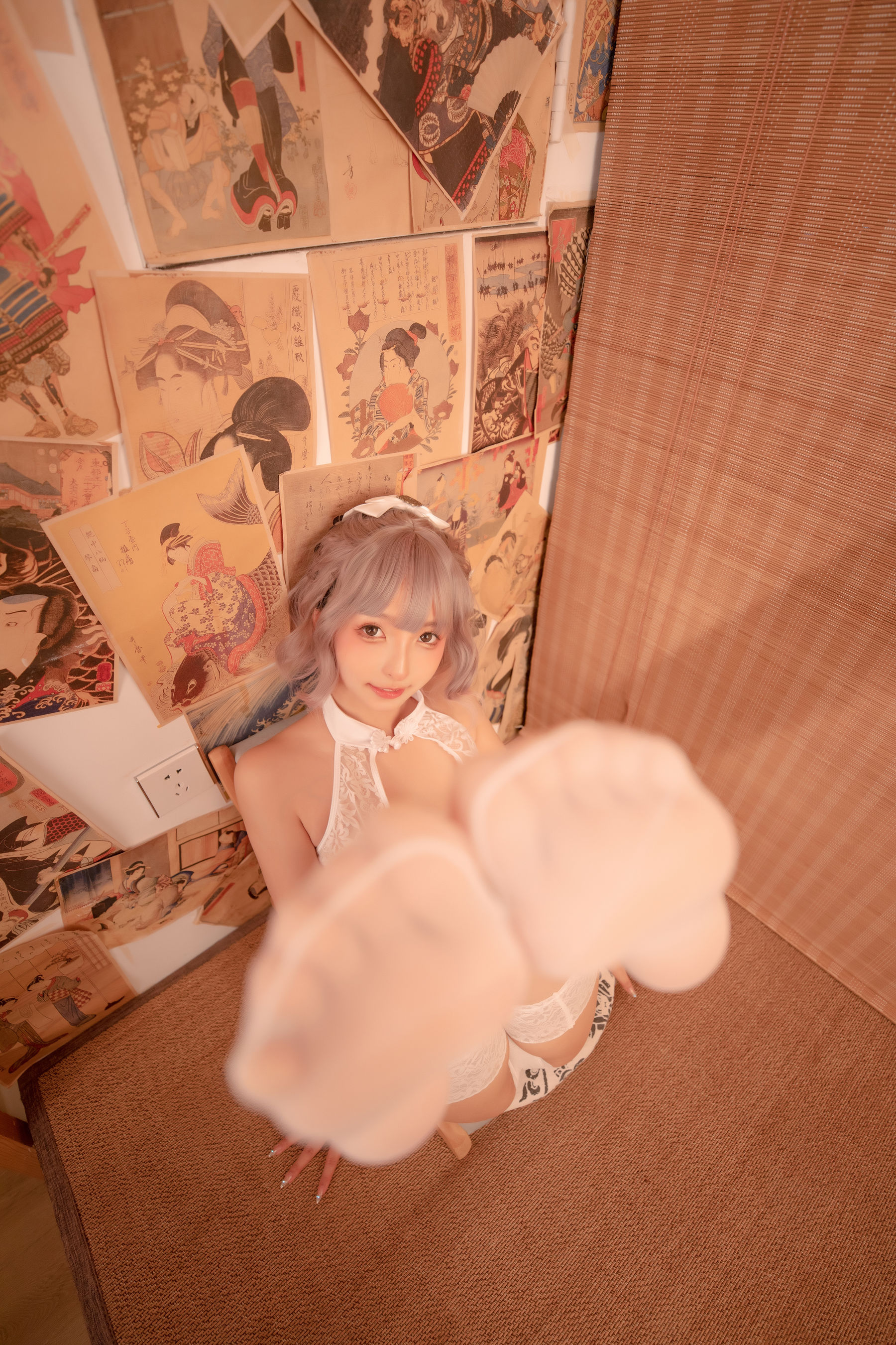 神楽坂真冬 白旗袍 Cosplay-第45张