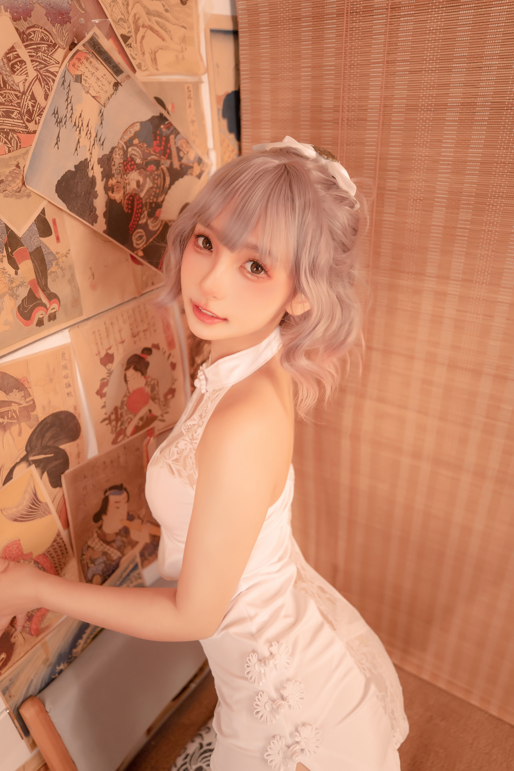 神楽坂真冬 白旗袍 Cosplay-第47张