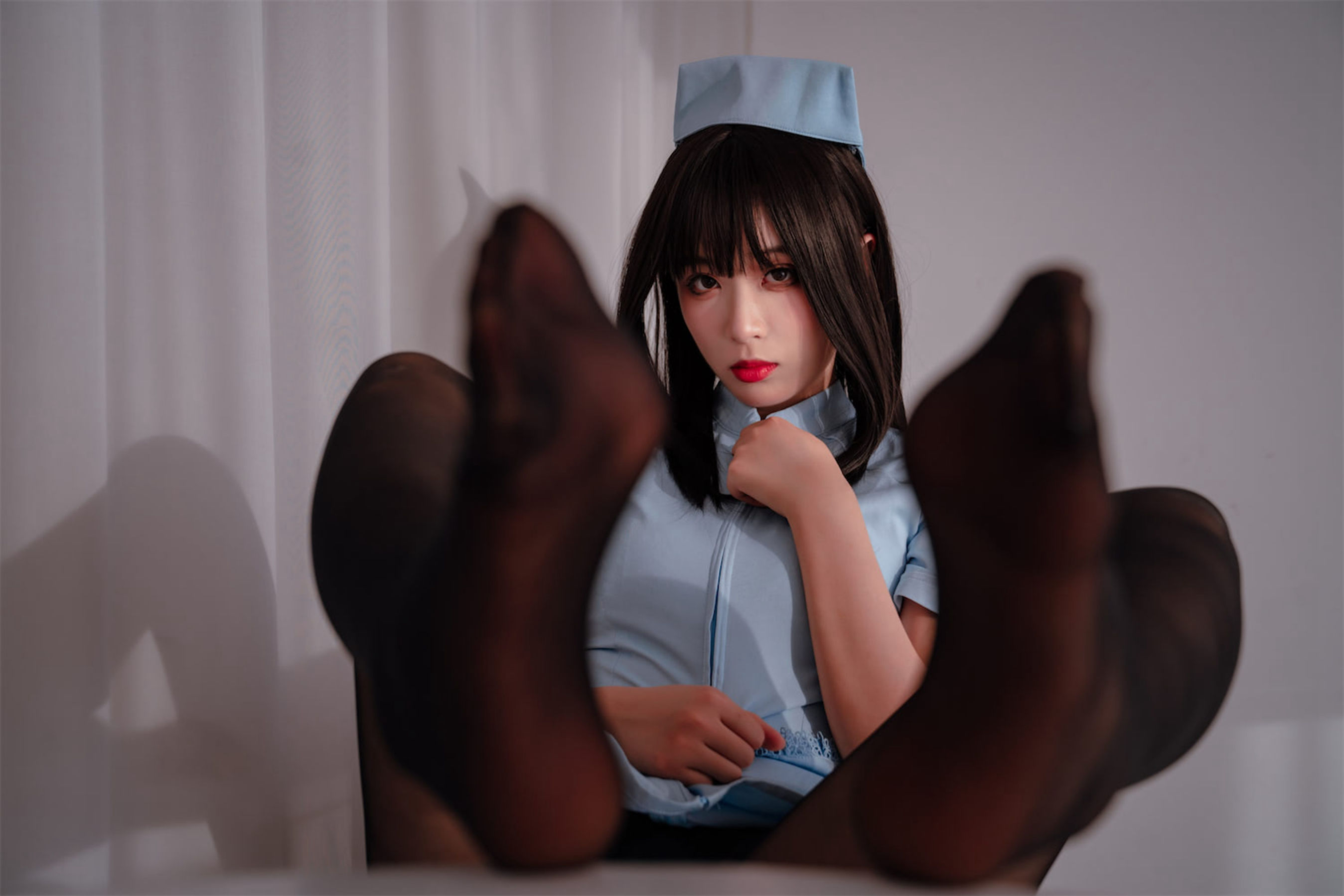 轩萧学姐 – 蓝色护士 Cosplay-第58张