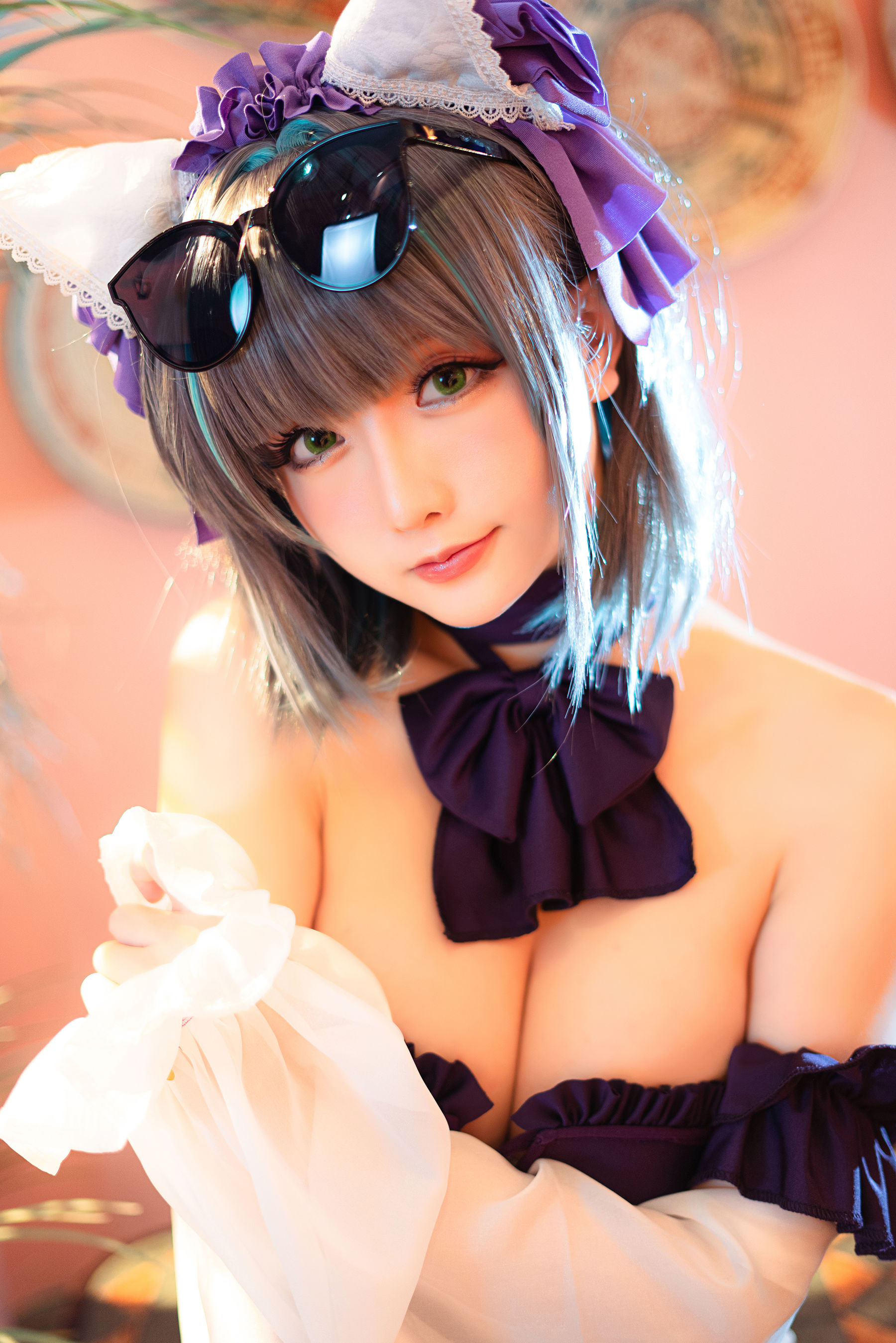 Coser小姐姐星之迟迟 – R-Maid《柴郡泳装》 Cosplay-第6张