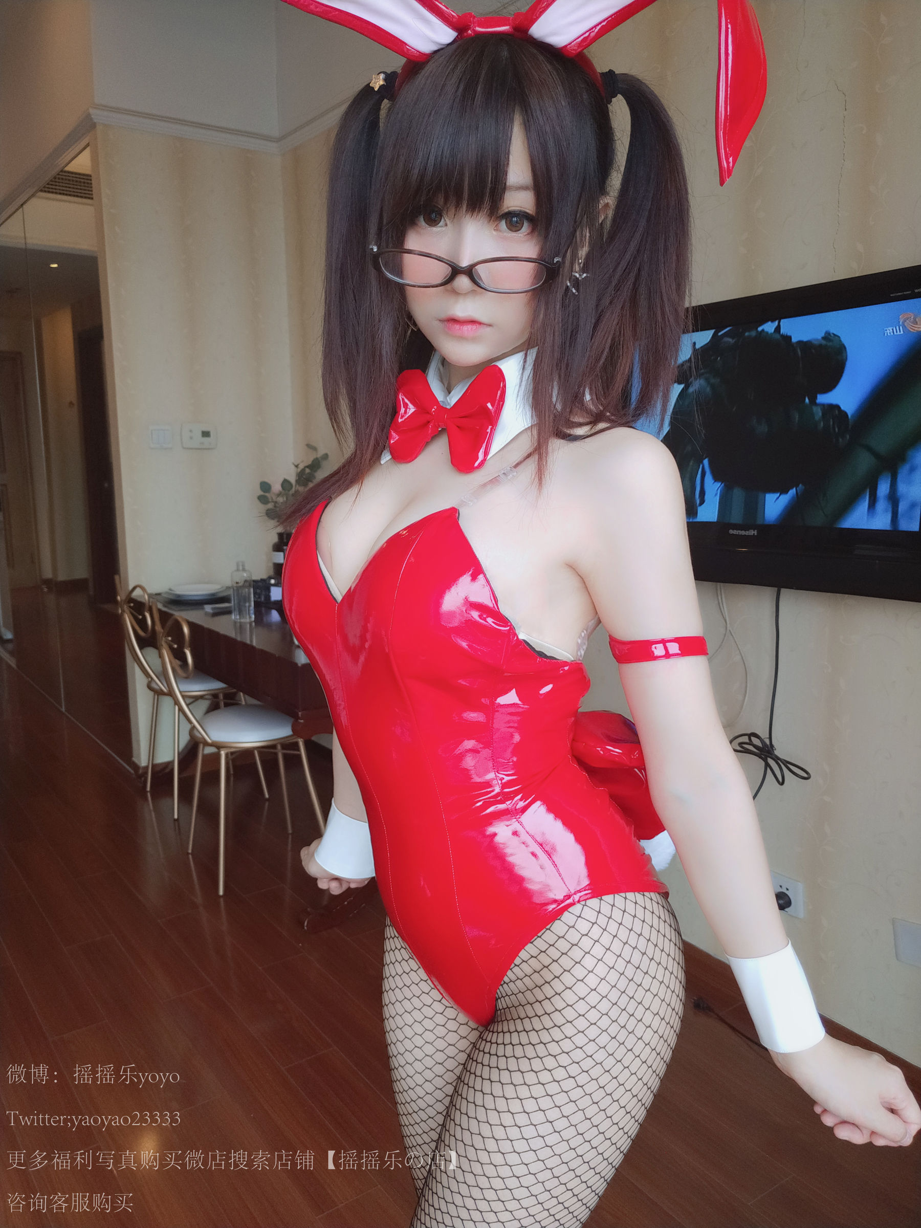 [萝莉COS] 摇摇乐yoyo – 兔女郎黑网袜 Cosplay-第107张