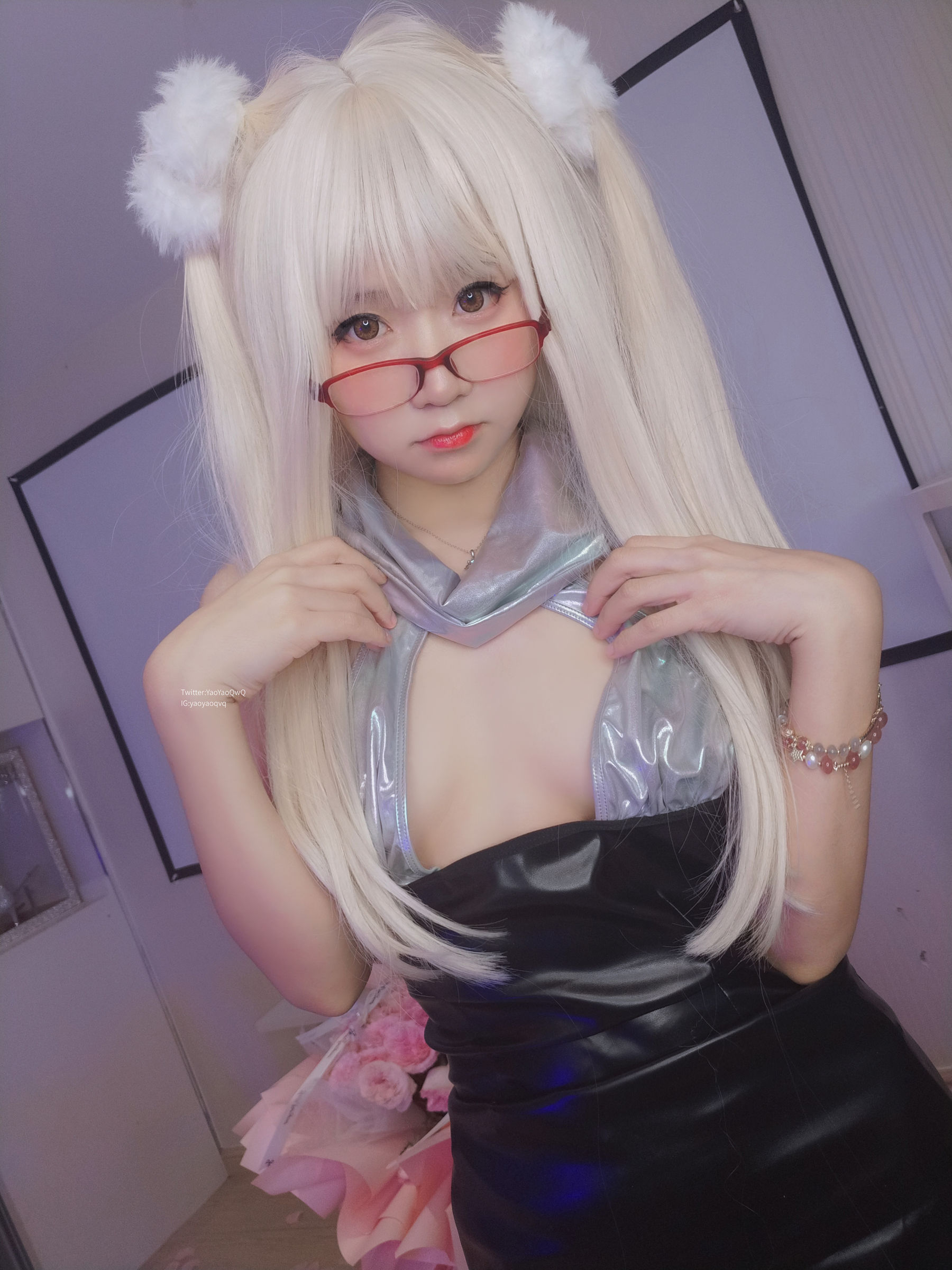 萌妹子Coser摇摇乐yoyo fantia 黑丝猫女 Cosplay-第100张