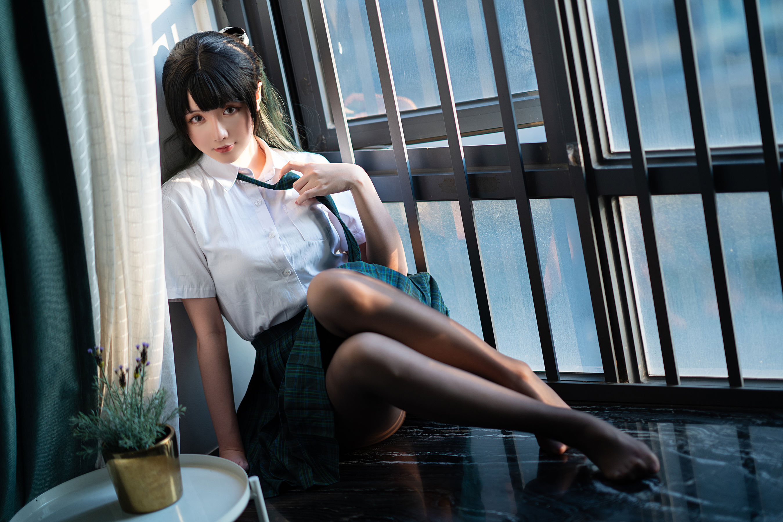 Coser小姐姐星之迟迟 – JK-绿 Cosplay-第100张